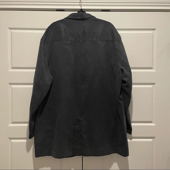 Mens Black Blazer Long Formal or Casual Trench Coat Barn Jacket - Picture 6 of 8